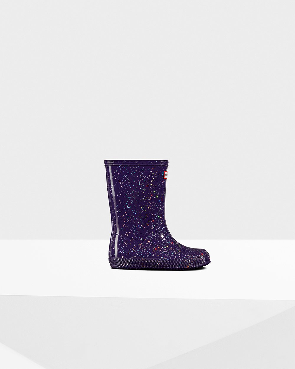 Botas De Agua Hunter Niños Original First Giant Glitter - Azules Moradas - Argentina 5942KINHW